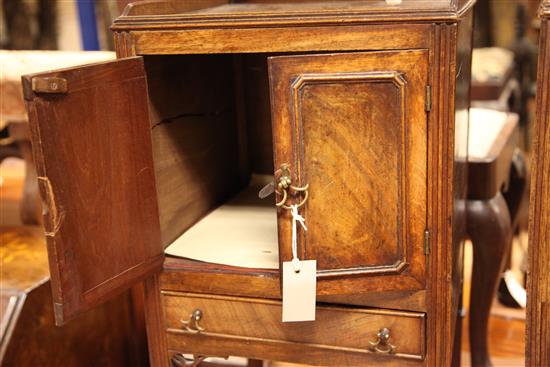 A pair of George III style mahogany bedside cupboards, W.1ft 2.75in.